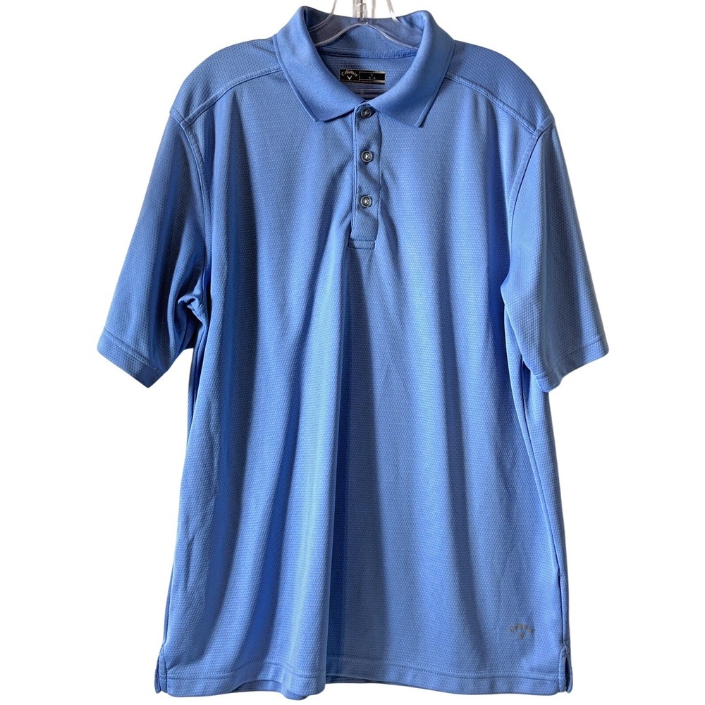 Callaway Golf Polo Shirt Mens Large Blue Performance Short Sleeve